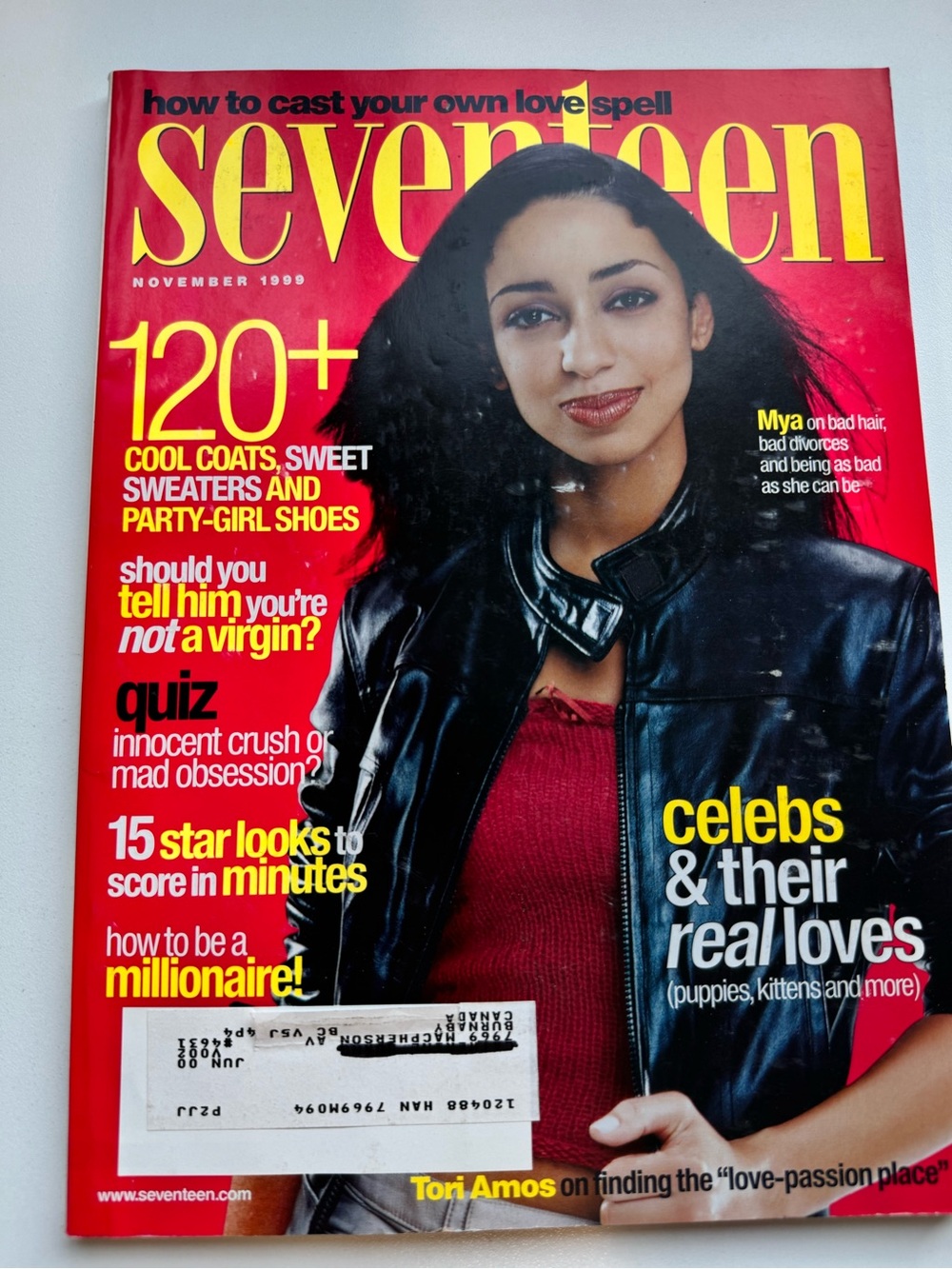 Seventeen 17 Teen Magazine November 1999 Mya